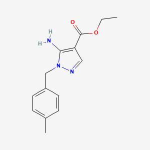 molecular formula C14H17N3O2 B2442011 ethyl 5-amino-1-(4-methylbenzyl)-1H-pyrazole-4-carboxylate CAS No. 879433-31-5