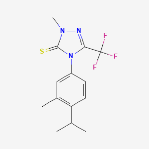 molecular formula C14H16F3N3S B2442012 4-(4-Isopropyl-3-methylphenyl)-2-methyl-5-(trifluoromethyl)-2,4-dihydro-3H-1,2,4-triazol-3-thion CAS No. 1022692-91-6