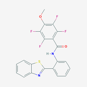 molecular formula C21H12F4N2O2S B244202 N-[2-(1,3-benzothiazol-2-yl)phenyl]-2,3,5,6-tetrafluoro-4-methoxybenzamide 