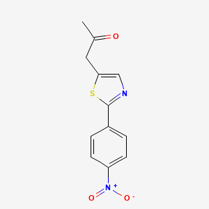 molecular formula C12H10N2O3S B2442020 1-[2-(4-硝基苯基)-1,3-噻唑-5-基]丙酮 CAS No. 1432437-05-2