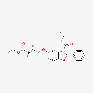 molecular formula C23H22O6 B2442030 ethyl 5-{[(2E)-4-ethoxy-4-oxobut-2-en-1-yl]oxy}-2-phenyl-1-benzofuran-3-carboxylate CAS No. 384364-93-6