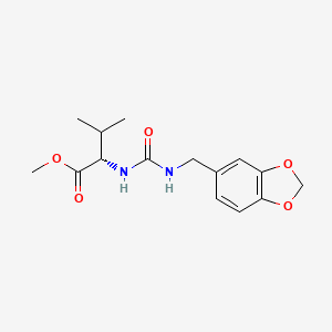 molecular formula C15H20N2O5 B2442034 methyl (2S)-2-(1,3-benzodioxol-5-ylmethylcarbamoylamino)-3-methylbutanoate CAS No. 956382-84-6