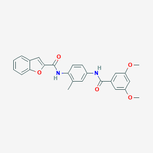 molecular formula C25H22N2O5 B244204 N-{4-[(3,5-dimethoxybenzoyl)amino]-2-methylphenyl}-1-benzofuran-2-carboxamide 