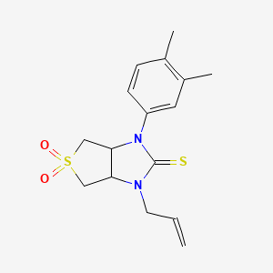1-allyl-3-(3,4-dimethylphenyl)tetrahydro-1H-thieno[3,4-d]imidazole-2(3H)-thione 5,5-dioxide