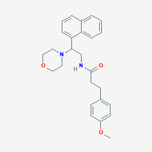 B2442044 3-(4-methoxyphenyl)-N-(2-morpholino-2-(naphthalen-1-yl)ethyl)propanamide CAS No. 941932-03-2