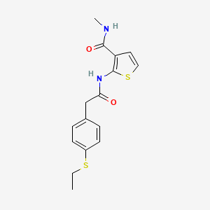 molecular formula C16H18N2O2S2 B2442046 2-(2-(4-(乙硫基)苯基)乙酰氨基)-N-甲基噻吩-3-甲酰胺 CAS No. 941930-44-5