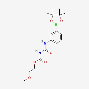 molecular formula C17H25BN2O6 B2442050 3-(3-((2-Methoxyethoxy)carbonyl)ureido)phenylboronic acid pinacol ester CAS No. 2490665-94-4