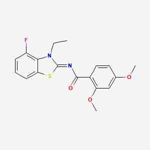 N-(3-ethyl-4-fluoro-1,3-benzothiazol-2-ylidene)-2,4-dimethoxybenzamide