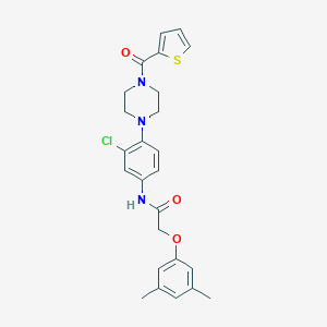 molecular formula C25H26ClN3O3S B244207 N-{3-chloro-4-[4-(2-thienylcarbonyl)-1-piperazinyl]phenyl}-2-(3,5-dimethylphenoxy)acetamide 
