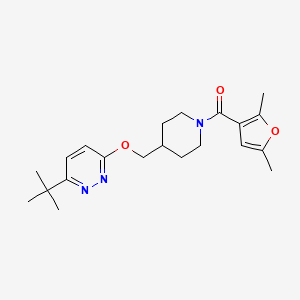 molecular formula C21H29N3O3 B2442074 [4-[(6-Tert-butylpyridazin-3-yl)oxymethyl]piperidin-1-yl]-(2,5-dimethylfuran-3-yl)methanone CAS No. 2310206-72-3