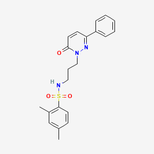 molecular formula C21H23N3O3S B2442077 2,4-dimethyl-N-(3-(6-oxo-3-phenylpyridazin-1(6H)-yl)propyl)benzenesulfonamide CAS No. 1021091-09-7