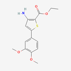 molecular formula C15H17NO4S B2442078 Ethyl-3-Amino-5-(3,4-Dimethoxyphenyl)thiophen-2-carboxylat CAS No. 872319-66-9