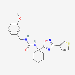 molecular formula C21H24N4O3S B2442082 N-(3-methoxybenzyl)-N'-{1-[3-(3-thienyl)-1,2,4-oxadiazol-5-yl]cyclohexyl}urea CAS No. 1396680-11-7