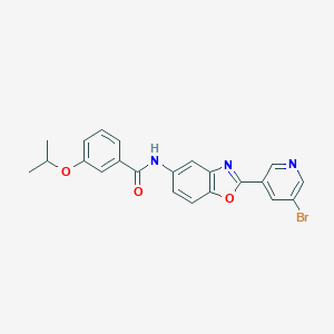 N-[2-(5-bromo-3-pyridinyl)-1,3-benzoxazol-5-yl]-3-isopropoxybenzamide