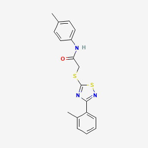 molecular formula C18H17N3OS2 B2442092 N-(对甲苯基)-2-((3-(邻甲苯基)-1,2,4-噻二唑-5-基)硫)乙酰胺 CAS No. 864918-43-4