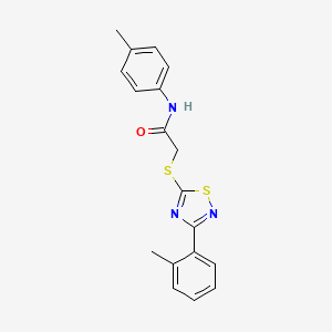 molecular formula C18H17N3OS2 B2442092 N-(p-tolyl)-2-((3-(o-tolyl)-1,2,4-thiadiazol-5-yl)thio)acétamide CAS No. 864918-43-4