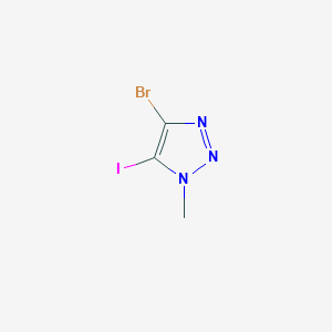 molecular formula C3H3BrIN3 B2442093 4-溴-5-碘-1-甲基三唑 CAS No. 1431984-22-3