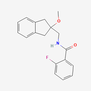 2-fluoro-N-((2-methoxy-2,3-dihydro-1H-inden-2-yl)methyl)benzamide