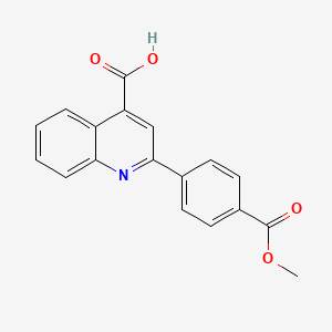 molecular formula C18H13NO4 B2442095 4-カルボキシ-2-(4-メトキシカルボニルフェニル)キノリン CAS No. 1165799-99-4