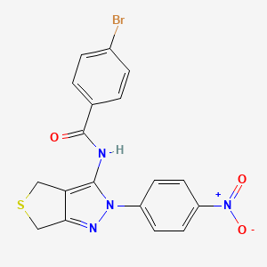 4-bromo-N-[2-(4-nitrophenyl)-4,6-dihydrothieno[3,4-c]pyrazol-3-yl]benzamide