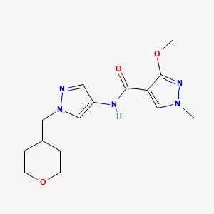3-methoxy-1-methyl-N-(1-((tetrahydro-2H-pyran-4-yl)methyl)-1H-pyrazol-4-yl)-1H-pyrazole-4-carboxamide
