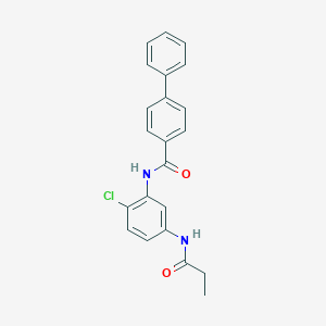 molecular formula C22H19ClN2O2 B244212 N-[2-chloro-5-(propanoylamino)phenyl]biphenyl-4-carboxamide 