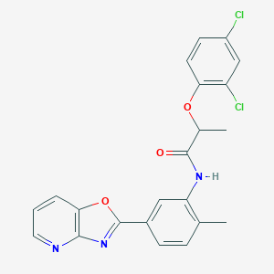 molecular formula C22H17Cl2N3O3 B244213 2-(2,4-dichlorophenoxy)-N-(2-methyl-5-[1,3]oxazolo[4,5-b]pyridin-2-ylphenyl)propanamide 