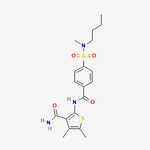 molecular formula C19H25N3O4S2 B2442185 2-(4-(N-butyl-N-methylsulfamoyl)benzamido)-4,5-dimethylthiophene-3-carboxamide CAS No. 896310-17-1
