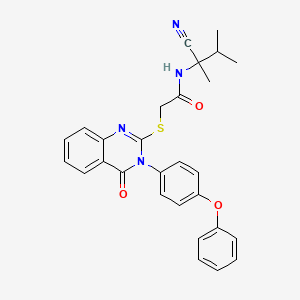 molecular formula C28H26N4O3S B2442196 N-(2-cyano-3-methylbutan-2-yl)-2-[4-oxo-3-(4-phenoxyphenyl)quinazolin-2-yl]sulfanylacetamide CAS No. 749871-18-9