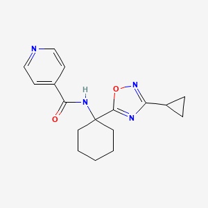 molecular formula C17H20N4O2 B2442197 N-(1-(3-环丙基-1,2,4-噁二唑-5-基)环己基)异烟酰胺 CAS No. 1396765-68-6