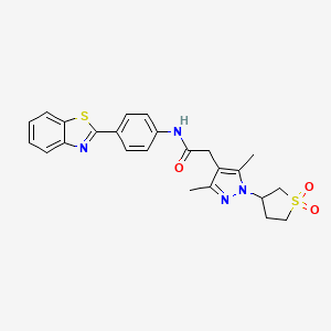 N-(4-(benzo[d]thiazol-2-yl)phenyl)-2-(1-(1,1-dioxidotetrahydrothiophen-3-yl)-3,5-dimethyl-1H-pyrazol-4-yl)acetamide