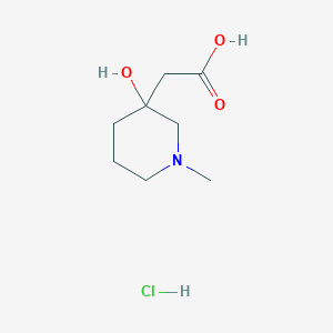 molecular formula C8H16ClNO3 B2442203 2-(3-Hydroxy-1-methylpiperidin-3-yl)acetic acid hydrochloride CAS No. 1864057-95-3