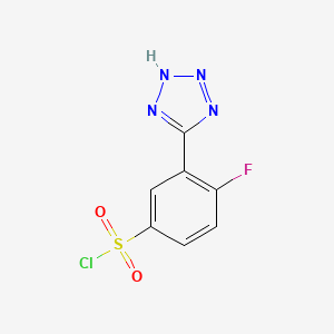 molecular formula C7H4ClFN4O2S B2442205 4-Fluoro-3-(1H-tetrazol-5-YL)benzenesulfonyl chloride CAS No. 926222-53-9