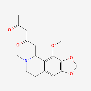 molecular formula C17H21NO5 B2442206 1-(4-Methoxy-6-methyl-5,6,7,8-tetrahydro-[1,3]dioxolo[4,5-g]isoquinolin-5-yl)pentane-2,4-dione CAS No. 858765-63-6