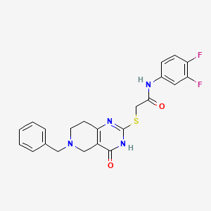 molecular formula C22H20F2N4O2S B2442208 2-((6-benzyl-4-oxo-3,4,5,6,7,8-hexahydropyrido[4,3-d]pyrimidin-2-yl)thio)-N-(3,4-difluorophenyl)acetamide CAS No. 946214-11-5