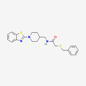 molecular formula C22H25N3OS2 B2442210 N-((1-(benzo[d]thiazol-2-yl)piperidin-4-yl)methyl)-2-(benzylthio)acetamide CAS No. 1797534-41-8