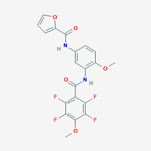 molecular formula C20H14F4N2O5 B244222 N-{4-methoxy-3-[(2,3,5,6-tetrafluoro-4-methoxybenzoyl)amino]phenyl}-2-furamide 