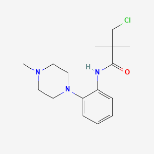 molecular formula C16H24ClN3O B2442223 3-chloro-2,2-dimethyl-N-[2-(4-methylpiperazin-1-yl)phenyl]propanamide CAS No. 400076-92-8