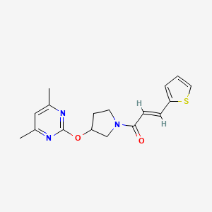 (E)-1-(3-((4,6-dimethylpyrimidin-2-yl)oxy)pyrrolidin-1-yl)-3-(thiophen-2-yl)prop-2-en-1-one