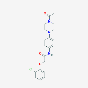 2-(2-chlorophenoxy)-N-[4-(4-propanoylpiperazin-1-yl)phenyl]acetamide