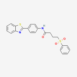 N-(4-(benzo[d]thiazol-2-yl)phenyl)-4-(phenylsulfonyl)butanamide