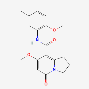 7-methoxy-N-(2-methoxy-5-methylphenyl)-5-oxo-1,2,3,5-tetrahydroindolizine-8-carboxamide