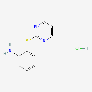 molecular formula C10H10ClN3S B2442241 [2-(Pyrimidin-2-ylthio)phenyl]amine hydrochloride CAS No. 1158552-64-7; 127813-33-6
