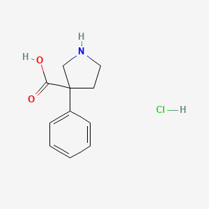 molecular formula C11H14ClNO2 B2442242 3-苯基吡咯烷-3-羧酸盐酸盐 CAS No. 1417546-05-4
