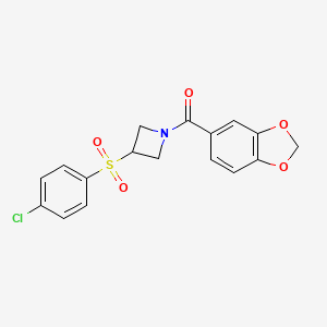 Benzo[d][1,3]dioxol-5-yl(3-((4-chlorophenyl)sulfonyl)azetidin-1-yl)methanone