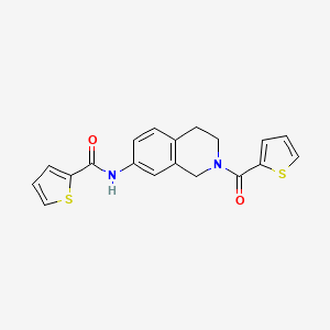 molecular formula C19H16N2O2S2 B2442256 N-(2-(thiophene-2-carbonyl)-1,2,3,4-tetrahydroisoquinolin-7-yl)thiophene-2-carboxamide CAS No. 955762-53-5