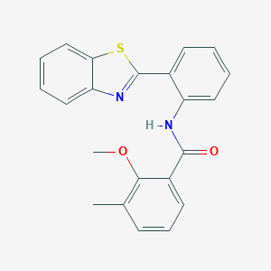 molecular formula C22H18N2O2S B244226 N-[2-(1,3-benzothiazol-2-yl)phenyl]-2-methoxy-3-methylbenzamide 