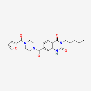 molecular formula C23H26N4O5 B2442260 7-(4-(furan-2-carbonyl)piperazine-1-carbonyl)-3-pentylquinazoline-2,4(1H,3H)-dione CAS No. 892287-97-7
