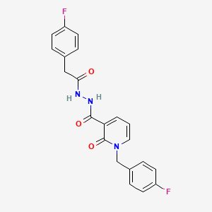 molecular formula C21H17F2N3O3 B2442266 1-(4-fluorobenzyl)-N'-(2-(4-fluorophenyl)acetyl)-2-oxo-1,2-dihydropyridine-3-carbohydrazide CAS No. 1105242-98-5