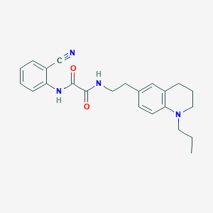molecular formula C23H26N4O2 B2442274 N1-(2-氰基苯基)-N2-(2-(1-丙基-1,2,3,4-四氢喹啉-6-基)乙基)草酰胺 CAS No. 955793-15-4
